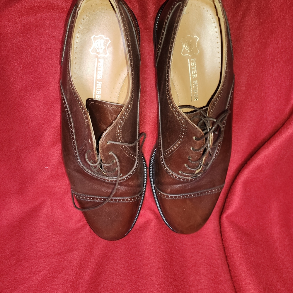 Peter Huber Brown Men's Leather Oxford Shoes